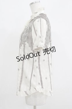 画像2: axes femme / レースプリントブラウス M 生成り H-25-07-09-052-AX-BL-NS-ZH
