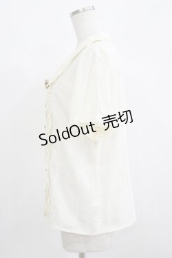 画像2: axes femme / ブローチ付きブラウス L 生成り H-25-07-09-053-AX-BL-NS-ZH
