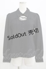 DearMyLove / レースアップタックブラウス M ブラック H-25-07-09-055-EL-BL-NS-ZH