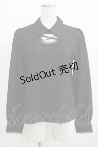 DearMyLove / レースアップタックブラウス M ブラック H-25-07-09-055-EL-BL-NS-ZH
