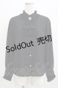 axes femme / ブローチ付きヴィンテージブラウス M ブラック H-25-07-09-056-AX-BL-NS-ZH