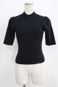 EATME / 2WAYパフスリーブニットTOP Free ブラック H-25-07-09-058-LO-TO-NS-ZH