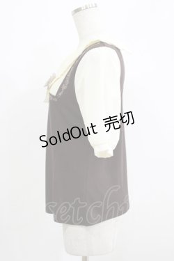 画像2: axes femme / ジャボ付きカットソー M ブラウン H-25-07-09-060-AX-TO-NS-ZH
