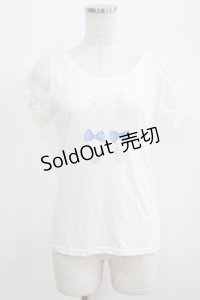 Ank Rouge / カトラリープリントTシャツ M オフ H-25-07-09-065-CA-TS-NS-ZH