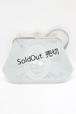 画像2: axes femme POETIQUE / 刺繍がま口ベロアポシェット  ミント H-25-07-09-069-AX-BG-NS-ZH