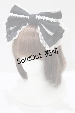画像1: Angelic Pretty / リボンレースカチューシャ  ブラック H-25-07-09-078-AP-AC-NS-ZH