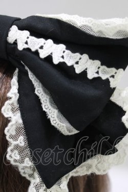 画像2: Angelic Pretty / リボンレースカチューシャ  ブラック H-25-07-09-078-AP-AC-NS-ZH