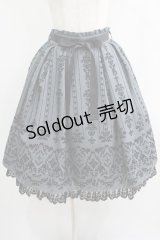 axes femme / 花フロッキープリントスカート M グレー H-25-07-09-017-AX-SK-NS-ZH