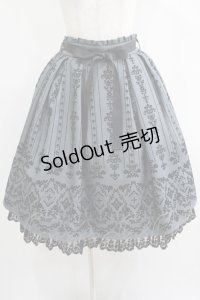 axes femme / 花フロッキープリントスカート M グレー H-25-07-09-017-AX-SK-NS-ZH
