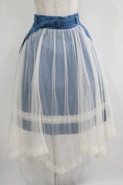 画像1: axes femme POETIQUE / チュール重ねデニムスカート M ブルー H-25-07-09-018-AX-SK-NS-ZH