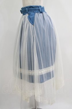 画像2: axes femme POETIQUE / チュール重ねデニムスカート M ブルー H-25-07-09-018-AX-SK-NS-ZH