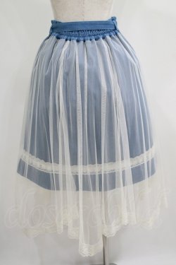 画像3: axes femme POETIQUE / チュール重ねデニムスカート M ブルー H-25-07-09-018-AX-SK-NS-ZH