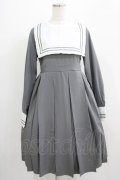 FLC / 皆方由衣コラボ/襟付きプリーツワンピース L グレー H-25-07-09-020-LO-OP-NS-ZH