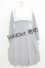 FLC / 皆方由衣コラボ/襟付きプリーツワンピース L グレー H-25-07-09-020-LO-OP-NS-ZH