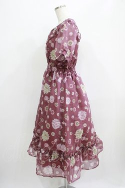 画像2: axes femme POETIQUE / 花柄プリントセーラーワンピース M ワイン H-25-07-09-021-AX-TO-NS-ZH