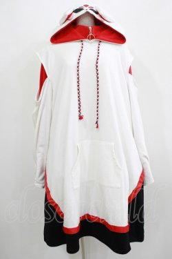 画像1: IRO+IRO / お稲荷様ユニセックスパーカーワンピース M オフ H-25-07-09-022-LO-OP-NS-ZH