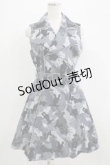 metamorphose / ぱんくま迷彩ライダースジャケット風ジャンパースカート Free グレー H-25-07-09-025-ME-OP-NS-ZH