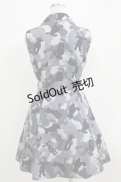 画像3: metamorphose / ぱんくま迷彩ライダースジャケット風ジャンパースカート Free グレー H-25-07-09-025-ME-OP-NS-ZH