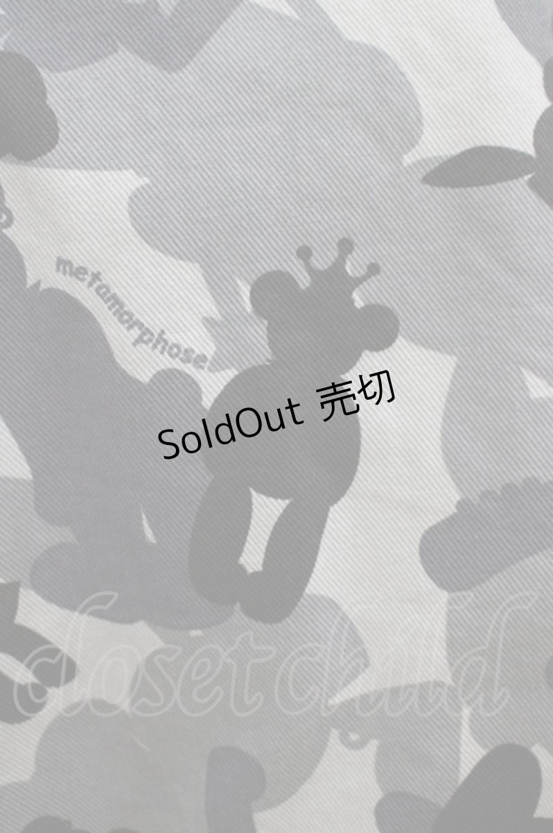 画像4: metamorphose / ぱんくま迷彩ライダースジャケット風ジャンパースカート Free グレー H-25-07-09-025-ME-OP-NS-ZH (4)