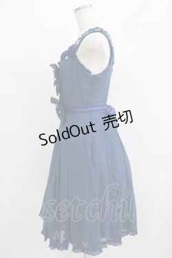 画像2: metamorphose / シフォンタックジャンパースカート Free ネイビー H-25-07-09-026-ME-OP-NS-ZH