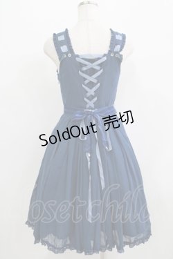 画像3: metamorphose / シフォンタックジャンパースカート Free ネイビー H-25-07-09-026-ME-OP-NS-ZH