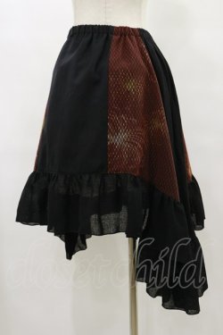 画像2: gouk / 異素材切替サイドロングスカート  黒 H-25-07-10-038-GO-SK-KB-ZH