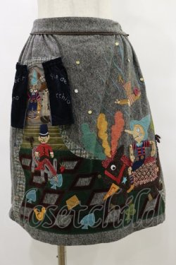 画像1: Jane Marple / ピノキオアップリケスカート M グレー H-25-07-10-040-JM-SK-KB-ZH