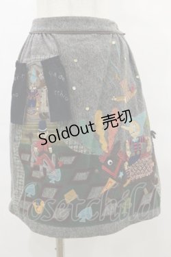 画像1: Jane Marple / ピノキオアップリケスカート M グレー H-25-07-10-040-JM-SK-KB-ZH