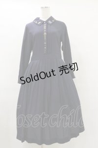 Jane Marple / Royalモチーフembroideryドレス  ネイビー H-25-07-10-042-JM-OP-KB-ZH