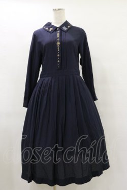 画像1: Jane Marple / Royalモチーフembroideryドレス  ネイビー H-25-07-10-042-JM-OP-KB-ZH