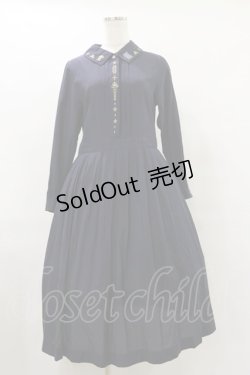 画像1: Jane Marple / Royalモチーフembroideryドレス  ネイビー H-25-07-10-042-JM-OP-KB-ZH