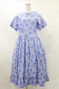 Jane Marple / Picnic cloth joyfulドレス M ブルー H-25-07-10-048-JM-OP-KB-ZH