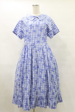 画像1: Jane Marple / Picnic cloth joyfulドレス M ブルー H-25-07-10-048-JM-OP-KB-ZH