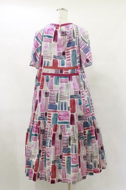 画像2: Jane Marple Dans Le Salon / Constructed stripes surf dress  ピンク H-25-07-10-050-JM-OP-KB-ZH