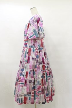 画像3: Jane Marple Dans Le Salon / Constructed stripes surf dress  ピンク H-25-07-10-050-JM-OP-KB-ZH
