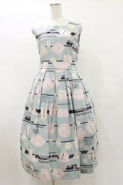 画像1: Jane Marple / Jolies broderies square dress  blue gray H-25-07-10-057-JM-OP-KB-ZH