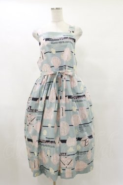 画像1: Jane Marple / Jolies broderies apron dress M ブルーグレー H-25-07-10-058-JM-OP-KB-ZH