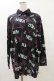 画像1: NieR Clothing / 総柄長袖シャツ  黒×紫 H-25-07-10-011-PU-BL-KB-ZH (1)