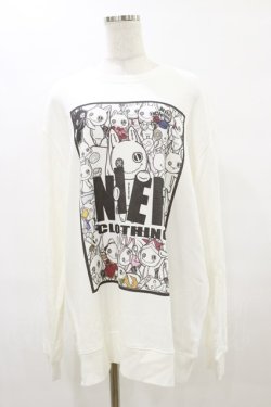 画像1: NieR Clothing / プリントSWEAT  2XL 白 H-25-07-10-013-PU-TO-KB-ZH
