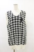 NieR Clothing / ニットベスト  千鳥柄（白×黒） H-25-07-10-003-PU-TO-KB-ZH