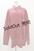 NieR Clothing / 刺繍長袖シャツ  赤 H-25-07-10-018-PU-BL-KB-ZH