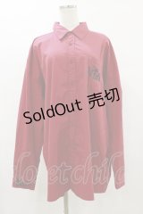 NieR Clothing / 刺繍長袖シャツ  赤 H-25-07-10-018-PU-BL-KB-ZH