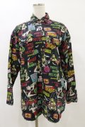 HYSTERIC GLAMOUR / 総柄シャツ free 黒 H-25-07-10-019-PU-BL-KB-ZH