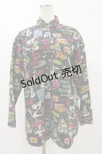 HYSTERIC GLAMOUR / 総柄シャツ free 黒 H-25-07-10-019-PU-BL-KB-ZH