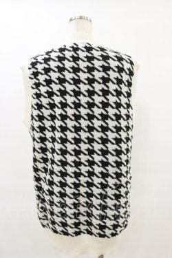 画像2: NieR Clothing / ニットベスト  千鳥柄（白×黒） H-25-07-10-003-PU-TO-KB-ZH