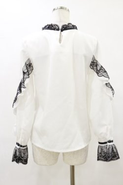 画像2: Amilige / レースフリルブラウス  白 H-25-07-10-020-PU-BL-KB-ZH