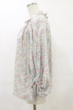 画像3: Jane Marple Dans Le Salon / Lawn Liberty Bubble Sleeve Blouse  オフ×ピンク×ブルー H-25-07-10-021-JM-BL-KB-ZH