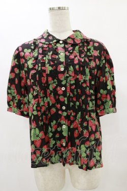 画像1: Jane Marple / Strawberry gardenブラウス  ブラック H-25-07-10-022-JM-BL-KB-ZH