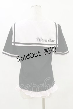 画像2: TOXIC STAR / セーラーカットソー  黒×ピンク H-25-07-10-023-PU-TO-KB-ZH