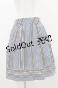 Jane Marple / ドットストライプのスカート  ブルー H-25-07-10-034-JM-SK-KB-ZH